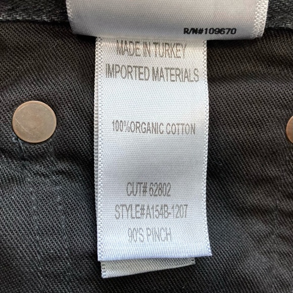 AGOLDE 90s Pinch Waist High Rise Distressed Jeans Straight Leg Black Wash - Picture 13 of 15